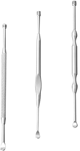 Hemobllo 3 st Hållbara Öronrensare i Rostfritt Dubbelhuvud Öronrensare för Borttagning Öronvax Elegant Design för Vuxna