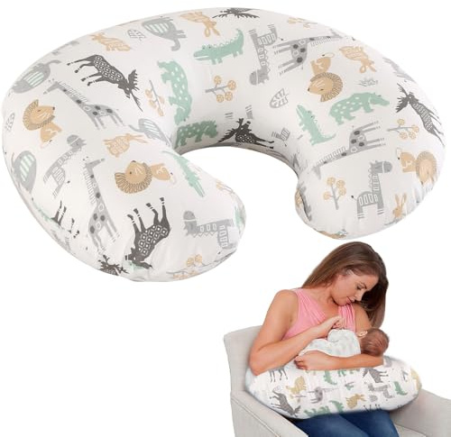 KBIBCK Nursing Pillow, Breast Feeding Pillow, Baby Support Pillow, Removable100% Cotton Cover, Ergonomic Baby Feeding Pillow, Pregnancy Pillow, Gifts for Moms-Washable Breastfeeding Pillows (Animal)