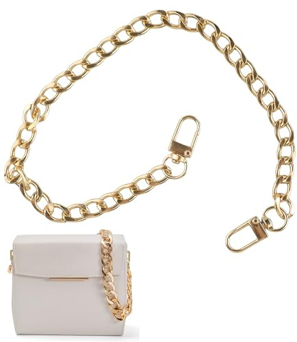 Correa De Cadena Plana De Metal Bolsa Cadenas Accesorios Correas De Monedero Correas De Hombro para Cruz, con Hebillas De Metal para Bolsos De Hombro, Monedero,Oro