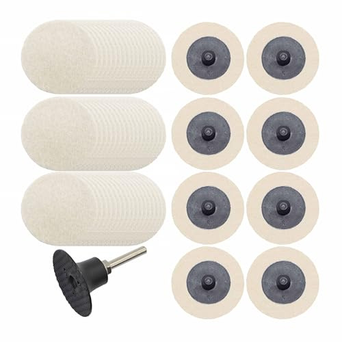 Merryland 60 St Polerskivor Av Ullfilt 50 mm Med 6,35 mm Runt Skaft | 50mm Rakslipmaskin, Polerhjul Ullfil, Ullfiltpoleringsskivor Poleringsslipskivan Metall Stål Rostfritt Stål Järn, DGTAB30C1