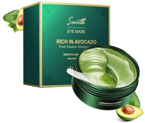 Zozu Avocado Eye Mask,Avocado Kollagen Augenpads,Avocados feuchtigkeitsspendende Augenpads,Smooth Eye Mask Rich in Avocados,Augenmasken Gegen Augenringe,Falten,dunkle Ringe und Tränensäcke (1BOX)