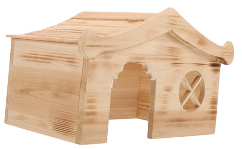 SUPVOX Mini Casa de Madera para Mascotas Refugios de Madera para Ratas Escondite para Animales Pequeños Casa para Chinchillas Jerbos Pequeños Artículos para Hámsteres Jaula Hamster