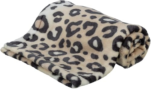 TRIXIE Hundedecke Leo, weiches Hundekissen in Creme, 70x50cm - gemütliches Hundekörbchen mit Softplüsch - 374248 | Weiche, komfortable Liegematte mit rutschfestem Boden – für Hunde, kuschelig und angenehm gepolstert