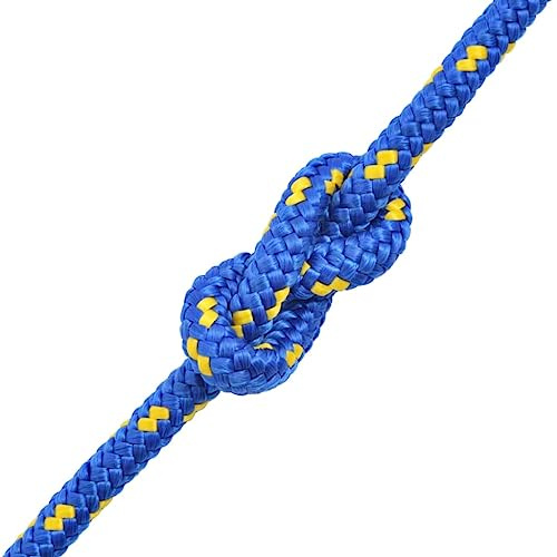 Corde de bondage - Corde à linge en polypropylène - 12 mm - 250 m - Bleu - Pour jardin, bricolage, décoration, groupage et camping