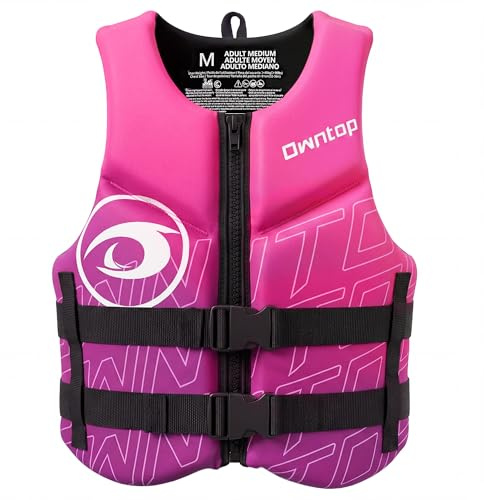 Owntop Schwimmweste für Erwachsene | Leichte Neopren-Schwimmhilfe | Faltbare Auftriebsweste mit Doppelschnallen für SUP, Kajak, Paddeln, Angeln