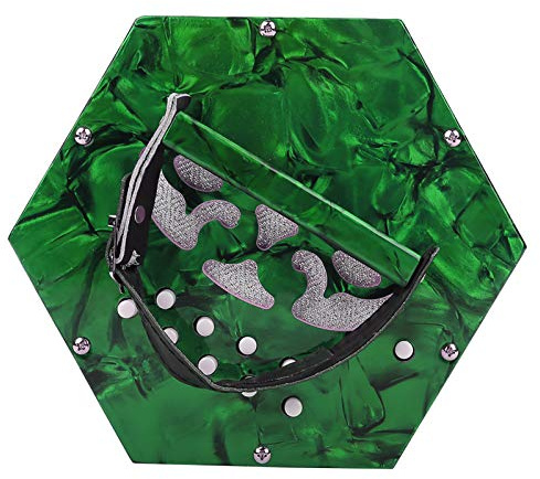 CFTGIW Professionelles 20-Tasten-Akkordeon-Konzertina-Musikinstrument, Lange Armseiten, Akkordeon, Knopfakkordeon, 20, 20 Konzertina, (GREEN)