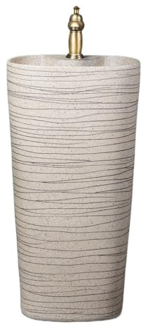 LQAIomn Pedestal Sinks Wash Basin Courtyard Integrated Pool Floor-Standing Bathroom Ceramic Sink