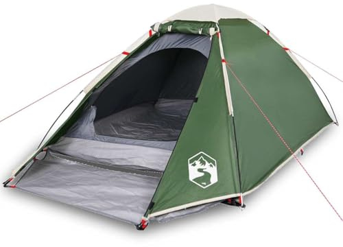HFXHIJXQ Tienda de campaña de cúpula para 4 personas, color verde, con bolsa de transporte, tienda de campaña ligera de poliéster, 310 x 240 x 130 cm, tienda de campaña para exteriores para camping y