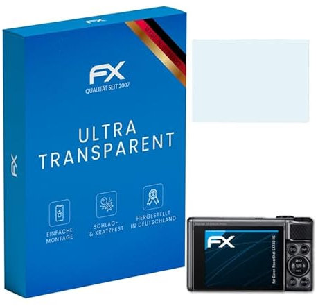 atFoliX Lámina Protectora de Pantalla compatible con Canon PowerShot SX730 HS Película Protectora, ultra transparente FX Protector Película (3X)