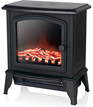 Warmlite WL46021 Mable Compact Stove Fire with 2 Heat Settings, Adjustable Thermostat and Overheat Protection, 2000W, Black