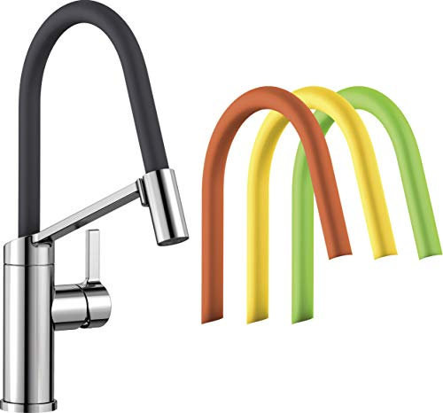 BLANCO VIU-S | Küchenarmatur in chrom | Hochdruck | Mit herausziehbarem Schlauch | Rückflussverhinderer | Keramik Kartusche | Gesicherte Wasserqualität & wassersparend
