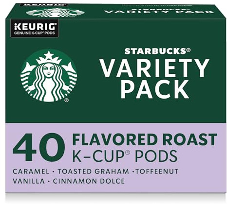 Starbucks K-Cup Coffee Pods, Flavored Hot or Iced Coffee, Variety Pack, 40 Keurig Pods