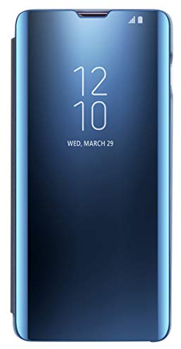 Fodral för Samsung Galaxy s10 lock hållare klart view lock flip fodral (blå)