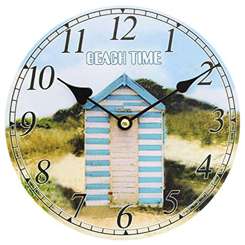 Carousel Home and Gifts Nautical Wooden Wall Clock Beach Hut ~ Lovely Seaside Decoration