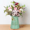 Belle Vous Olive Green Metal Flower Pitcher Vase - D11.8 x H17.5/4.65 x 6.89 Inches - Galvanized Vintage Shabby Chic Farmhouse Milk Jugs - Decorative Jug for Home/Wedding Decor & Garden Flowers