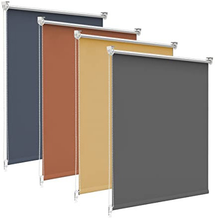 bobodeco Verdunklungsrollo ohne Bohren & mit Bohren, Verdunkelungsrollo Klemmfix, Dunkelgrau 95x140cm (BxH), Thermorollo Sichtschutz und Sonnenchutz, Rollos Hitzeschutz für Fenster & Tür