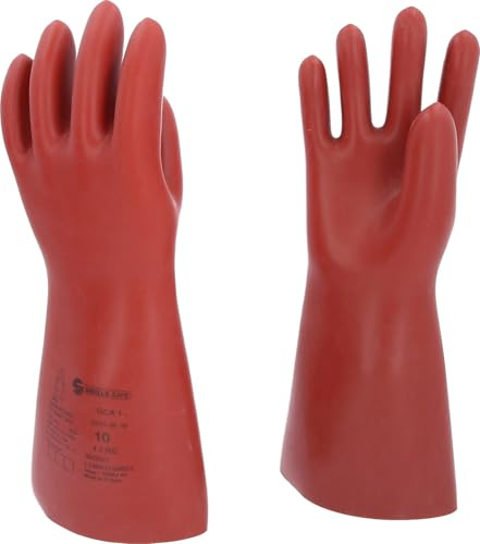 KS Tools 117.0090 Elektriker-Schutzhandschuh mit mechanischem- und Wärmeschutz | Größe 10 | Klasse 1 [7500 V] | rot