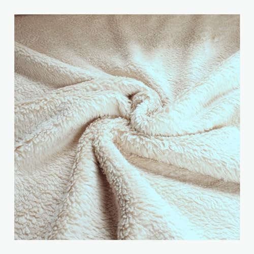 Stoff am Stück Stoff Baumwolle Plüsch Teddy hellbeige Webpelz weich flauschig natur