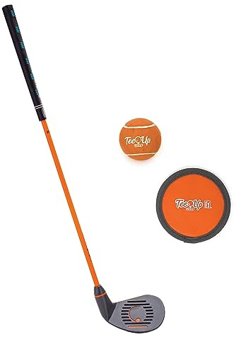 GOLFGEN | PGA TOUR Tee-Up 3-Piece Set, Medium, Orange, Left Handed, Use for Indoor/Outdoor Practice, Junior Golf Training Set, Training Clubs