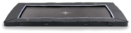 EXIT Toys Dynamic Sports Rechteckiges Groundlevel Trampolin - 244x427cm - Mit Fußschutzsystem - Extra Lange Sprungfedern - Rostfrei - Stilvolles Design - Großes Trampolin für Kinder - Schwarz