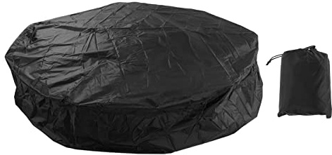 Couverture de Bain à Remous étanche Extérieur Portable Patio Rond Gonflable Bain à Remous Couverture de Spa Protecteur Baignoire Piscine Housses Anti-poussière (Taffetas de (Le Noir)
