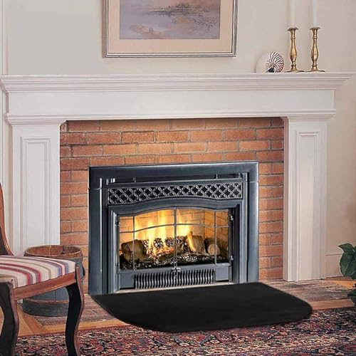 Syfunlv Tapis Ignifuge Devant De Cheminee, Tapis Ignifuge Polyvalent, Tapis De Protection Anti Feu Demi-Rond, pour cheminée d'intérieur Protection de poêle, Protège les sols des étincelles (S)