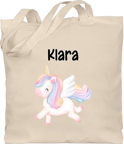 Baumwolltasche - Einhörner - Süßes Einhorn Sweet Unicorn - Unisize - Naturweiß - beutel personalisierte tasche kindergarten unicorns und jutebeutel stofftasche kinder name einhörnern