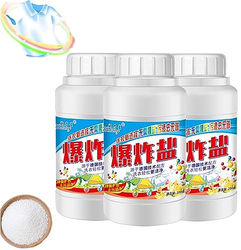 EXQST 200 g Active Blast Salt Wäsche-Fleckenentferner Reinigungspulver Blast Salt Wäschewaschmittel Allzweck-Reinigungspulver Aktiver Enzym-Wäschefleckenentferner Schneller Fleckenentferner