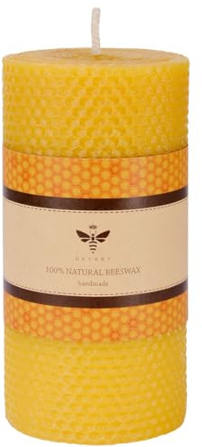 DEYBBY 3×6 in Yellow Natural Beeswax Pillar Candle