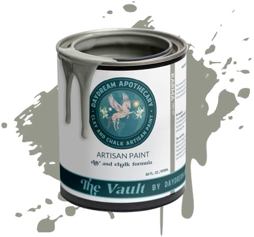 Daydream Apothecary Premium Chalk Style Paint for Furniture, Home Décor, Wood, DIY Interior Projects, Quick Dry, No Prep or Prime Needed, Matte Green Gray - 16oz