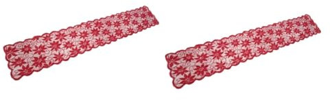 MAGICLULU 2stücke Weihnachts Tischdecke Mit Blumenmuster Spitze Für Festliche Tischdekoration Rot Weihnachtsdeko Für Familie Und