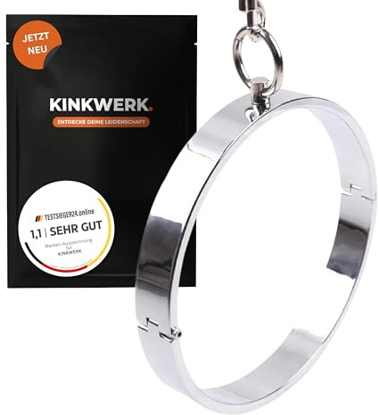KINKWERK Edelstahl Halsband Halsfessel | Stilvolles BDSM-Sexspielzeug mit O-Ring für Männer, Frauen und Paare