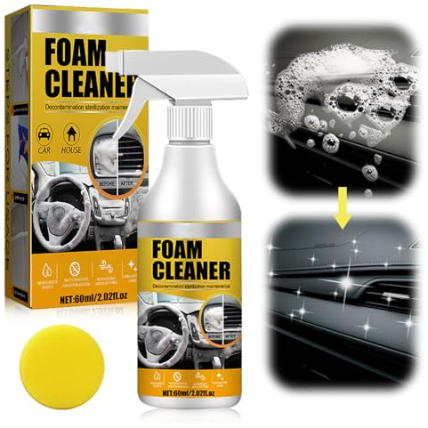Kidmis Multi-Purpose Foam Cleaner, Schaumreiniger Auto, Car Innenraumschaumreinigungsmittel, Leistungsstarkes Fleckenentfernungsset, Multifunktion Schaumreiniger für Autoinnenraum, Haus, Küche (1pcs)