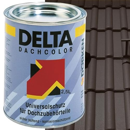 Dörken DELTA-DACHCOLOR Dachanstrich Lösemittelhaltige Acryl-Beschichtung für Dächer und Dachelemente hohe Deckkraft, kurze Trocknungszeit (2,5 Liter | Anthrazit)