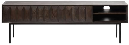 Modern 63 Wide 2-Drawer Tv Lowboard Oak 16 w X 63 l 20 h Brown Contemporary Metal Wood Finish Matte Drawers Includes Hardware