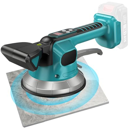 Machine de nivellement par vibration pour batterie 18 V de Makita, outil de vibration pour carrelage professionnel avec 10 vitesses réglables, adsorption de 200 kg et affichage numérique (batterie non
