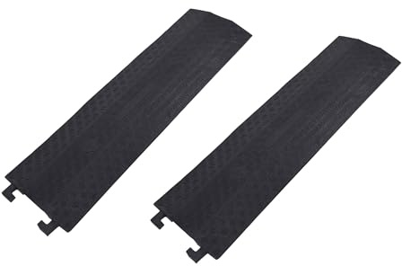 ZincOrange Cubierta de Cable para Piso, 80''/203cm Protector de Cable, Rampas de Protección de Manguera de Alta Resistencia en Estacionamientos, Almacenes y Hogares (Gran Modelo, 2 Piezas)