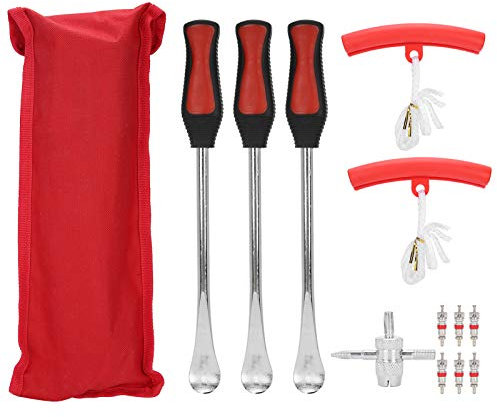 Fafeicy Edelstahl Motorrad Fahrrad Reifen Löffel Hebel Wechsel Kit mit Kunststoff Griff, Zubehör für die Reparatur, Gehärteter Edelstahl, ABS-Material