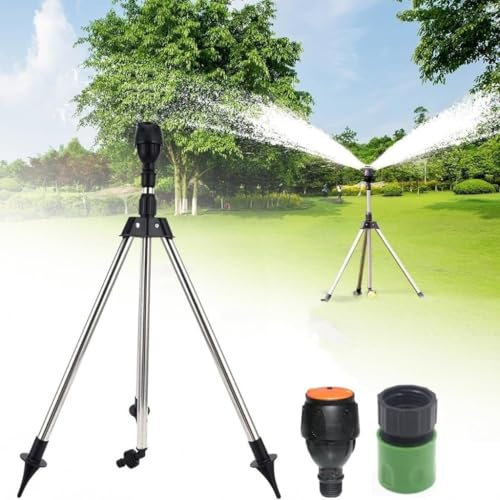 Arroseur Rotatif 360° Système de Arrosage D'Eau Tournante, Rotating Tripod Sprinkler, Arroseur D'irrigation Rotatif Automatique pour Grande Surface