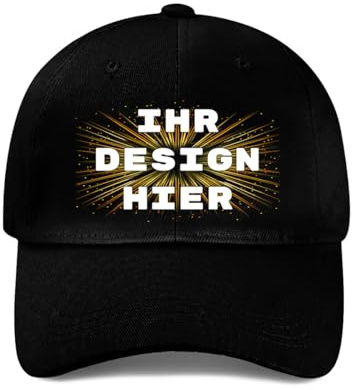 ROHBVMN Trucker Cap personalisiert mit Foto/Logo/Text | Baseball Cap selbst gestalten | Mesh-Kappe für Männer & Frauen | Verstellbare Dad Cap Schwarz | Basecap Herren Damen