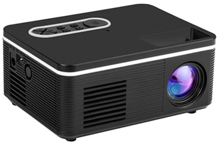 DIYEAH Mini Projecteur Portable LED Lumens Lecteur Multimédia Domestique Appareil de Projection Compact et Léger pour Usage Personnel