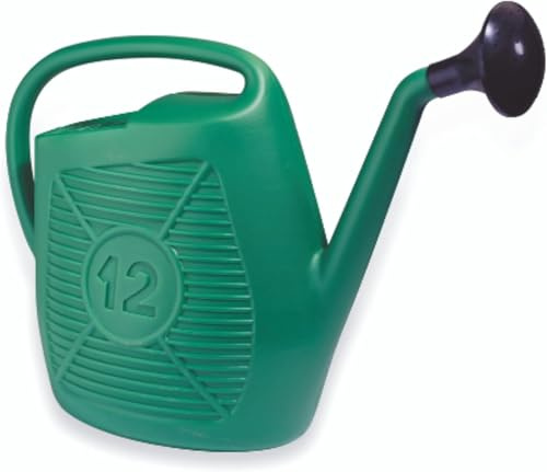 Rocard®| Annaffiatoio da Giardino 12 Litri in Plastica Verde – Contenitore per Irrigazione Piante e Fiori, Manico Ergonomico, 39x14x29,5 cm