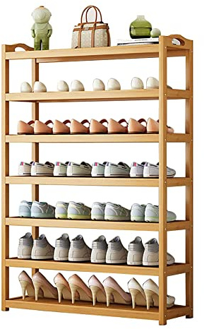 Scarpiera ecologica in bambù, portatile, antipolvere, antiscivolo, per ingresso e armadio, soluzione salvaspazio elegante per la casa e design ecologico