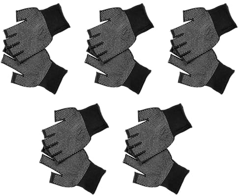 HOMSFOU 5paare Fingerlose Arbeitshandschuhe Für Herren Aus Strapazierfähigem Material Rutschfeste Handfläche Atmungsaktiv Und Komfortabel Für Kaltes Wetter Und Outdoor-aktivitäten