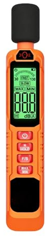 Schallpegelmessgerät – Hochpräzises digitales -Messgerät, Handgeräuschmesser für Zuhause, Studio, Fabrik, Keller, Nacht und Baugebrauch; misst 30 dB bis 130 dB genau für professionelle