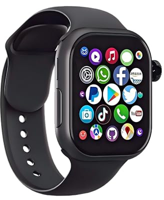 TIMENIL VP19PRO Smart Watch with SIM Card Slot, Wifi GPS NFC Function Heart Rate Monitor, Rotating Camera Fingerprint Unlocking Smartwatch (Black, 32 GB)