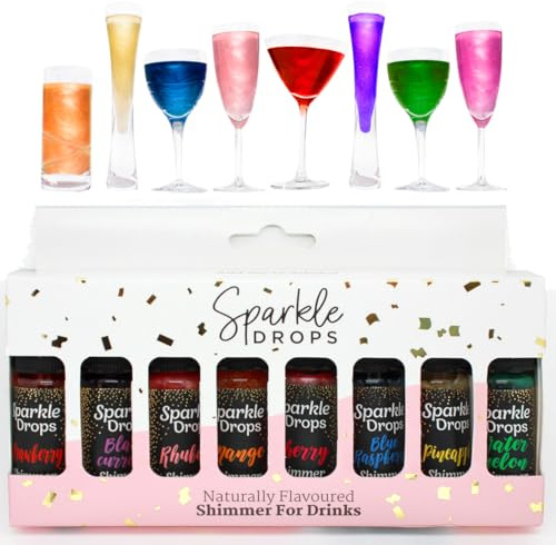Sparkle Drops The Ultimate Collection Drinks Shimmer Mixed Flavours Set, add Sparkle and Shimmer to Drinks, Prosecco, Sparkling Wine, Gin, Vodka & Cocktails (80ml)