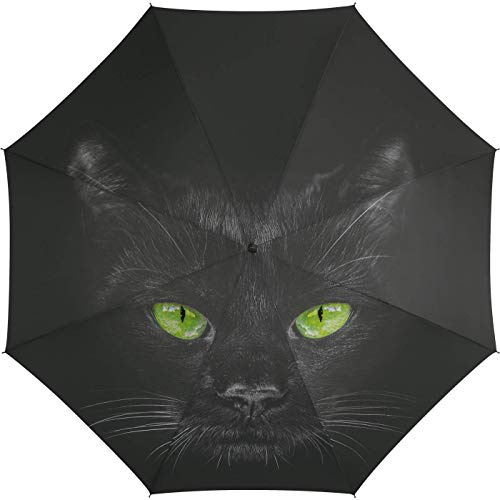 happy rain Regenschirm Auf-Automatik Schwarz Katze - Taschenschirm