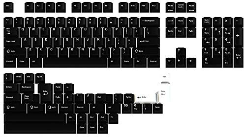 DROP GMK White-On-Black Custom Mechanical Keyboard Keycap Set - 146-keys, Doubleshot ABS Bow, Cherry Profile, for 60%, TKL, 1800 Layouts, etc.,