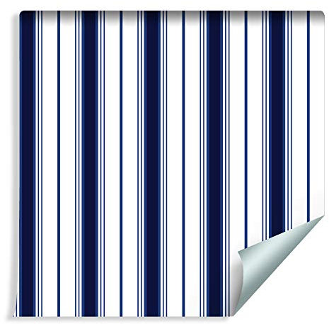 Wallepic Papier peint intissé 10 m Rayures mosaïque Géométrie Papier peint intissé Tapisserie 1000 x 53 cm Papier peint mural pour salon chambre à coucher Décoration murale moderne